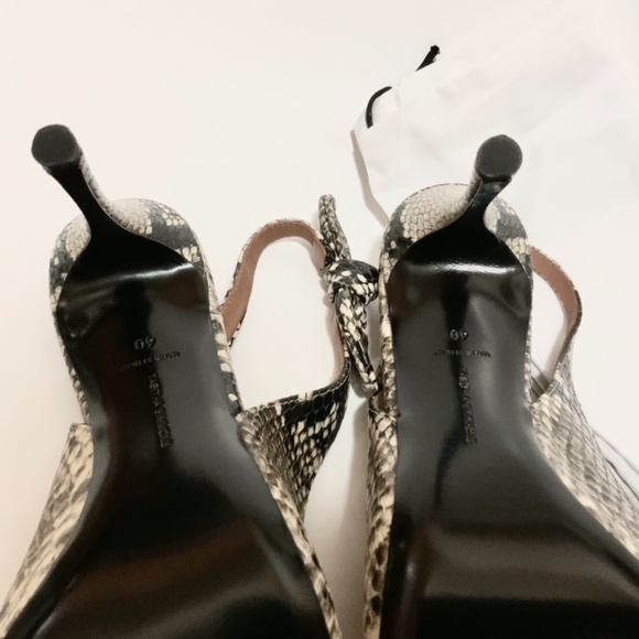 Tabitha Simmons Millie Snake Print Leather Slingback Pointed Toe Heeled Pumps 40 - Picture 12 of 16